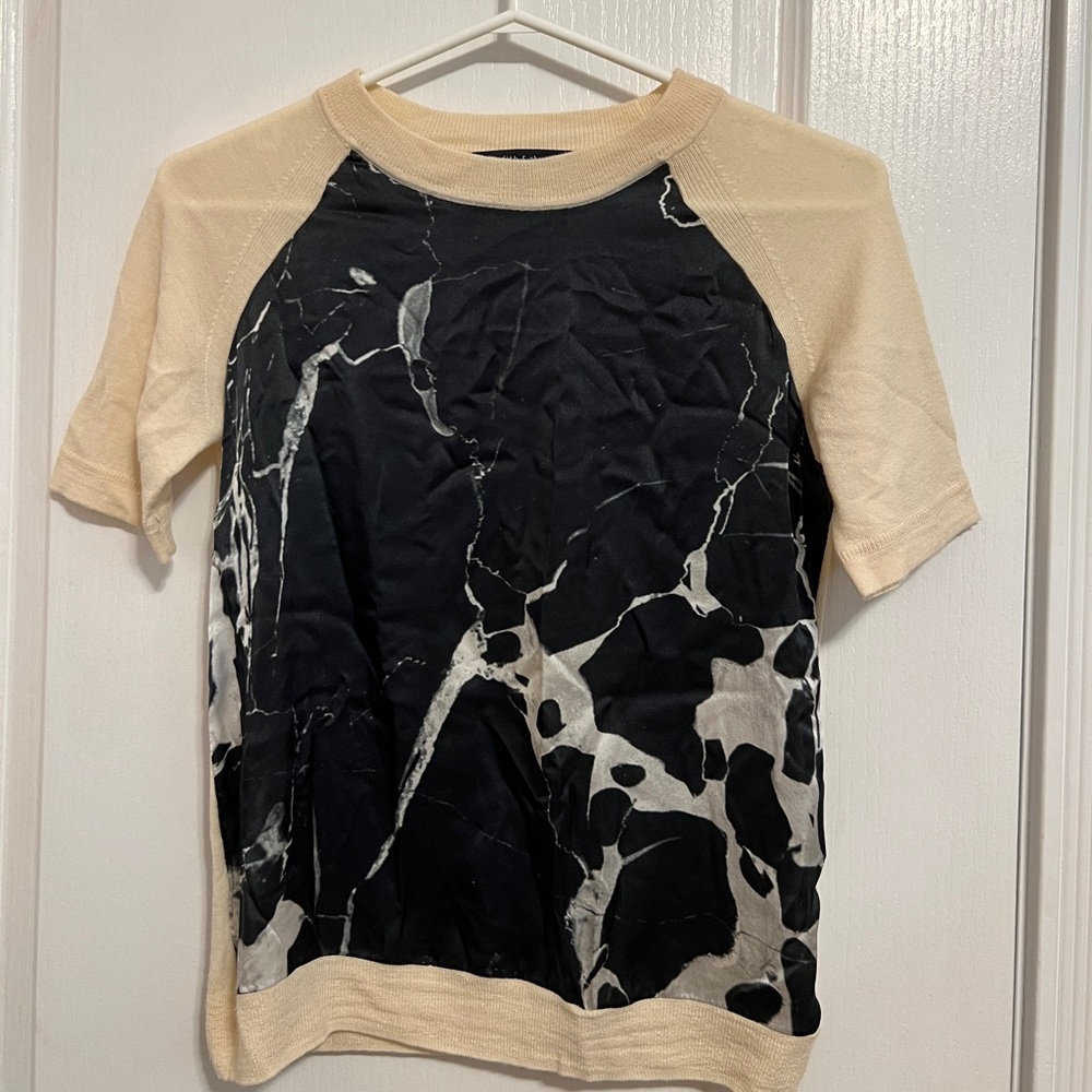 Judith and Charles short sleeve sweater blouse